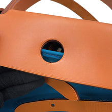 Load image into Gallery viewer, HERMES Herbag zip Blue de Galice/Fauve Toile Officier Vache Hunter Leather Size PM
