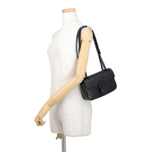 将图像加载到图库查看器中，GUCCI GG Marmont Shoulder Bag Black446744 Leather
