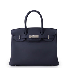将图像加载到图库查看器中，HERMES Birkin Blue Nuit Togo Leather Size 30

