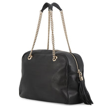 将图像加载到图库查看器中，GUCCI Soho Interlocking G Chain Shoulder Bag Black353126 Calf Leather
