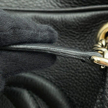 将图像加载到图库查看器中，GUCCI Soho Interlocking G Chain Shoulder Bag Black353126 Calf Leather
