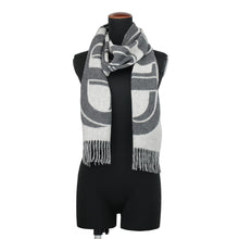 将图像加载到图库查看器中，HERMES Cashmere Scarf "Maillon" TGM Gris Cine Clair/Flannel Cashmere100%
