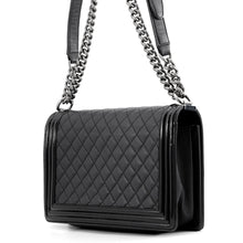 Load image into Gallery viewer, CHANEL Boy Chanel BlackA92193 Leather Patent Leather Size Large
