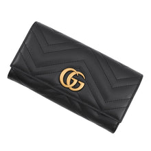 Load image into Gallery viewer, GUCCI GG Marmont continental wallet Black443436 DTD1T 1000 Leather
