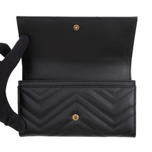 Load image into Gallery viewer, GUCCI GG Marmont continental wallet Black443436 DTD1T 1000 Leather
