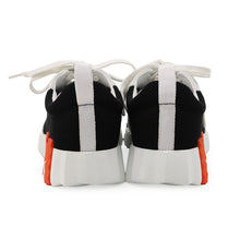 将图像加载到图库查看器中，HERMES Sneakers bouncing Black/White/Orange Textured Mesh Chèvre Velour Size 37H
