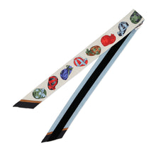 Load image into Gallery viewer, HERMES Twiron Jockey Black/Cream/Blue GlacierH851592S 01 Silk100%

