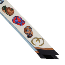 Load image into Gallery viewer, HERMES Twiron Jockey Black/Cream/Blue GlacierH851592S 01 Silk100%

