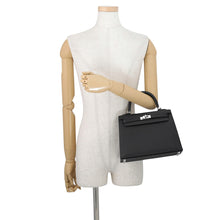 将图像加载到图库查看器中，HERMES Kelly Sellier Black Epsom Size 25
