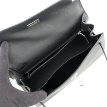 将图像加载到图库查看器中，HERMES Kelly Sellier Black Epsom Size 25
