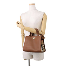 Load image into Gallery viewer, BURBERRY Cotswolds Tote Hazel Brown8129093 Leather Canvas Size Mini
