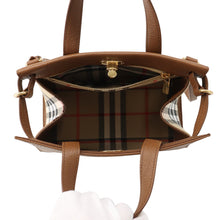 Load image into Gallery viewer, BURBERRY Cotswolds Tote Hazel Brown8129093 Leather Canvas Size Mini

