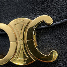 将图像加载到图库查看器中，CELINE Triomphe Teen Nino 2-Way Shoulder Bag Black118113 Calf Leather
