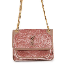 Load image into Gallery viewer, SAINT LAURENT PARIS Niki Baby 2-Way Chainshoulder Bag Pink633160FAAS95785 Velvet Leather
