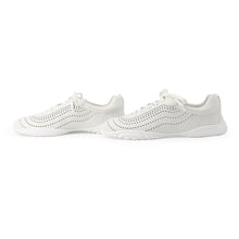 将图像加载到图库查看器中，HERMES Sneakers Neon White Leather Fabric Size 43
