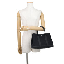 Load image into Gallery viewer, HERMES Garden Party Black Toile H Negonda Leather Size TPM
