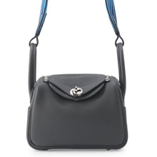 将图像加载到图库查看器中，HERMES Lindy Carbon/Caban/Blue Hydra Taurillon Clemence Size Mini
