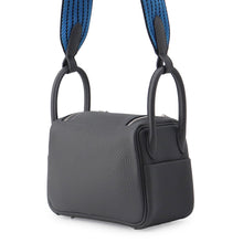 将图像加载到图库查看器中，HERMES Lindy Carbon/Caban/Blue Hydra Taurillon Clemence Size Mini
