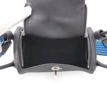 将图像加载到图库查看器中，HERMES Lindy Carbon/Caban/Blue Hydra Taurillon Clemence Size Mini
