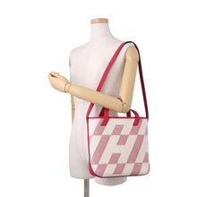 将图像加载到图库查看器中，HERMES H Ambie Framboise Toile H Swift Leather Size PM
