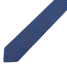 将图像加载到图库查看器中，HERMES Heavy Silk Tie Stars Maillon Size 2.8" Marine/Azur/Blanc Silk100%
