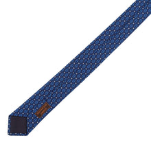 将图像加载到图库查看器中，HERMES Heavy Silk Tie Stars Maillon Size 2.8" Marine/Azur/Blanc Silk100%
