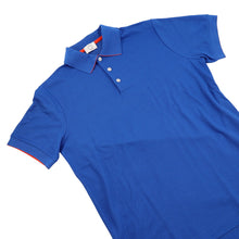 将图像加载到图库查看器中，HERMES Serie Button Polo Shirt Size S Blue/Orange Cotton50% Polyester50%
