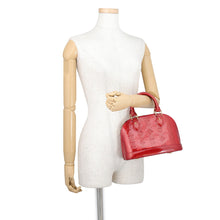 将图像加载到图库查看器中，LOUIS VUITTON Alma Pomme D'amourM91593 Monogram Vernis Leather Rayures Size BB
