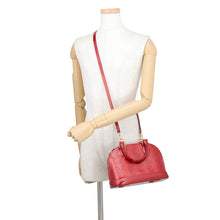 将图像加载到图库查看器中，LOUIS VUITTON Alma Pomme D'amourM91593 Monogram Vernis Leather Rayures Size BB
