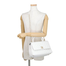Load image into Gallery viewer, CHANEL Matelasse Coco Handle 2WAYHandbag WhiteA92991 Caviar Leather Size 29
