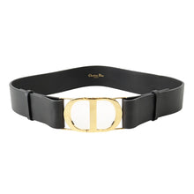将图像加载到图库查看器中，Dior CD logo Belt Size 70 Black Leather
