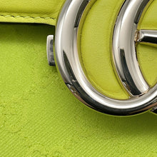将图像加载到图库查看器中，GUCCI Go Chain Shoulder Bag LimeGreen826761 GG Marmont Leather Size Small
