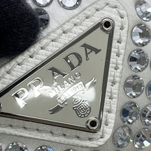 将图像加载到图库查看器中，PRADA Re-Edition 2000 Handbag White1BC515 Satin Rhinestone
