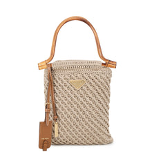 将图像加载到图库查看器中，PRADA Crochet Handbag Brown1BA461 Fabric Size Mini
