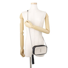 Load image into Gallery viewer, SAINT LAURENT PARIS Lou Fringe Camera Bag Beige/Black612563 Canvas Leather Size Mini
