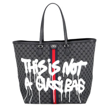 Load image into Gallery viewer, BALENCIAGA GUCCI x BALENCIAGA The Hacker Project Graffiti Tote Black/Multicolor6801272104T1169 GG Canvas Leather Size Large

