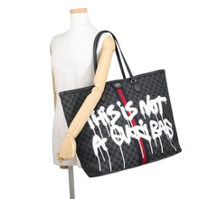 Load image into Gallery viewer, BALENCIAGA GUCCI x BALENCIAGA The Hacker Project Graffiti Tote Black/Multicolor6801272104T1169 GG Canvas Leather Size Large

