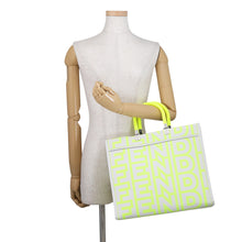 Load image into Gallery viewer, FENDI Marc Jacobs x Sunshine Collaboration 2-Way Shopper Bag (Medium) White/Neon Yellow8BH386 Leather
