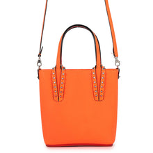 Load image into Gallery viewer, Christian Louboutin Studded 2WAY Bag Kabata N/S Neon Orange1215096 Leather

