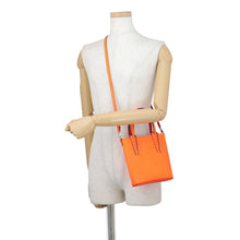 Load image into Gallery viewer, Christian Louboutin Studded 2WAY Bag Kabata N/S Neon Orange1215096 Leather
