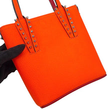 Load image into Gallery viewer, Christian Louboutin Studded 2WAY Bag Kabata N/S Neon Orange1215096 Leather
