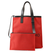 将图像加载到图库查看器中，Ferragamo Logo tote Red/Black241297 764871 Canvas Leather
