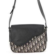 Load image into Gallery viewer, Dior Oblique Saddle Shoulder Beige/Navy1ADME130YKS_H27E Canvas Leather Size Mini

