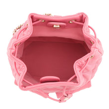 Load image into Gallery viewer, CHANEL Matelasse Drawstring Double Pocket Backpack PinkAS4342 Lambskin
