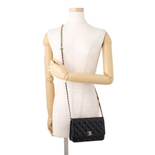 Load image into Gallery viewer, CHANEL Matelasse Chain wallet BlackAP3694 Caviar Leather
