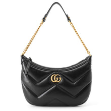 将图像加载到图库查看器中，GUCCI GG Marmont ChainShoulder Bag Black777263 Leather

