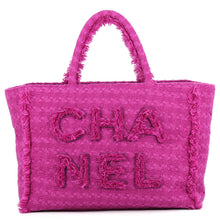 Load image into Gallery viewer, CHANEL Tweed Shopping Tote PurpleAS0976 Tweed
