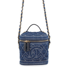 Load image into Gallery viewer, CHANEL Matelasse Denim Vanity NavyAS1336 Denim
