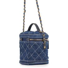 Load image into Gallery viewer, CHANEL Matelasse Denim Vanity NavyAS1336 Denim

