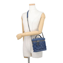 Load image into Gallery viewer, CHANEL Matelasse Denim Vanity NavyAS1336 Denim

